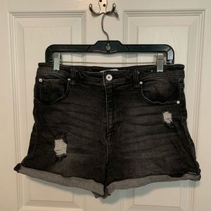 Celebrity Pink Distressed Black Shorts
